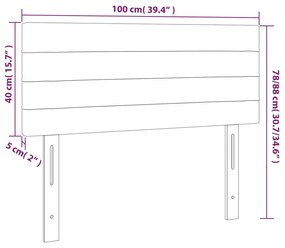 Cabeceira de cama veludo 100x5x78/88 cm cinzento-escuro