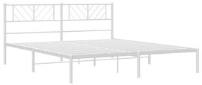 Estrutura de cama com cabeceira 193x203 cm metal branco