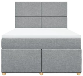 Cama com molas/colchão 140x200 cm tecido cinzento-claro