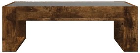 Mesa de centro luzes LED Infinity 90x53x30 cm carvalho fumado