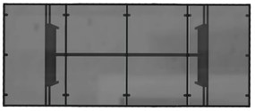 Mesa de jardim com tampo de vidro 190x80x75 cm vime PE preto