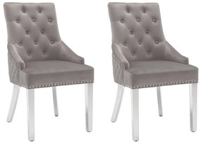vidaXL Cadeiras de jantar 2 pcs veludo cinzento-claro