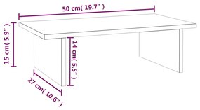 Suporte para monitor 50x27x15 cm pinho maciço branco