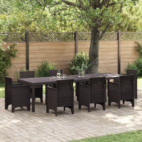 Mesa de Jardim vidaXL Castanha 300x100x73 cm Vime PE
