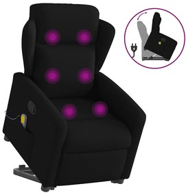 Poltrona de massagens reclinável elevatória tecido preto