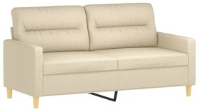 2 pcs conjunto de sofás com almofadas tecido cor creme