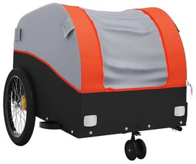 Reboque para bicicleta 30 kg ferro preto e laranja