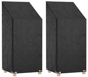 Capas cadeiras jardim 2 pcs 8 ilhós 65x65x110/150cm polietileno