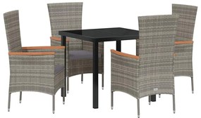 Conjunto de Jantar Jardim 5 pcs Cinzeto 80 x 80 x 73 cm