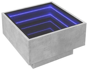 Mesa de centro c/ LEDs 50x50x30 cm derivados de madeira