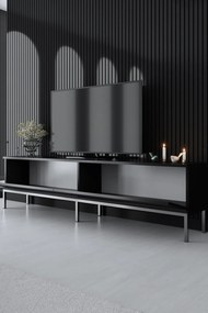 Móvel para TV Lord – Preto e Prateado – 180 cm x 47 cm x 30 cm