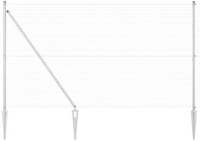 Cerca de Arame Soldado com 7 Postes de Ponta 1.6x10 m Aço Galvanizado