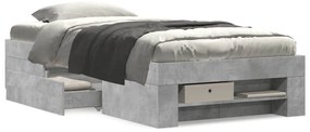 Estrutura de cama 75x190 cm derivados de madeira cinza cimento