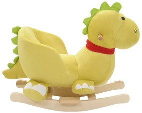Animal de baloiçar dragão em pelúcia 60x32x53cm verde lima