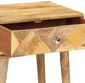 Mesa de cabeceira 43x30x58 cm madeira de mangueira maciça