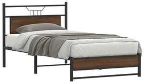 Estrutura de cama sem colchão 107x203 cm carvalho castanho