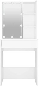 Toucador com LEDs 60x40x140 cm branco brilhante