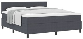 Cama Box Spring com Colchão Cinza Escuro Super King Tecido de Veludo