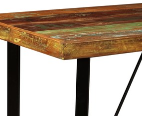 Mesa de bar em madeira reciclada maciça 120x60x107 cm