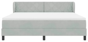 Cama Box com Colchão vidaXL Cinza Claro 180x200 cm em Veludo