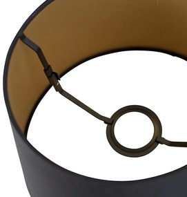 Abajur de algodão preto com interior dourado 25/20/16