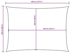 Para-sol estilo vela tecido oxford retangular 2,5x4 m branco