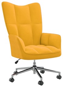 328168 vidaXL Cadeira de descanso veludo amarelo mostarda