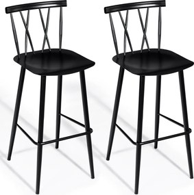 Conjunto de 2 Cadeiras de Jantar "NordicX" - 48 x 40 x 105 cm - Pretas
