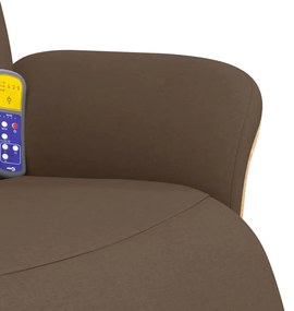 Cadeira de massagens reclinável c/ apoio de pés tecido castanho