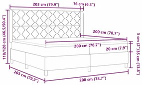 Cama com Estrado e Colchão Cinza Claro 200x200 cm - Tecido
