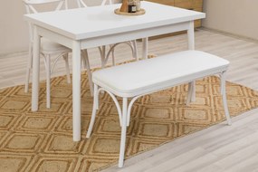 Conjunto de Mesa e Cadeiras Oliver – Branco – Mesa: 120x75x75 cm, Cade