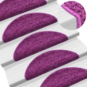 vidaXL Tapetes de escadas 10 pcs 56x17x3 cm violeta