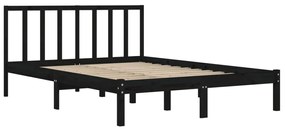 Estrutura de cama king 150x200 cm pinho maciço preto