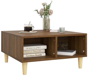 Mesa de centro 60x60x30 cm derivados madeira carvalho castanho