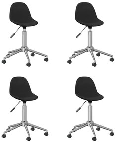vidaXL Cadeiras de jantar giratórias 4 pcs tecido preto