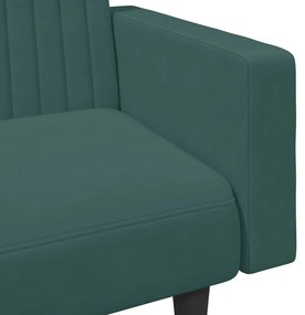 2 pcs conjunto de sofás veludo verde-escuro
