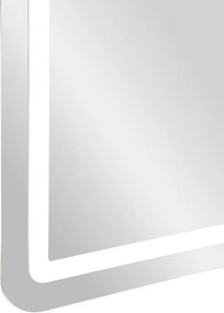 ESPELHO DE PAREDE LED RETANGULAR 60X3,5X80 CM (3 CORES DE LUZ) PRATEADO