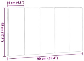 Almofadão de cabeceira 90 cm tecido castanho-escuro