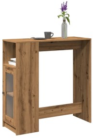 vidaXL Mesa de bar c/ prateleiras derivados madeira carvalho artisiano