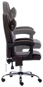 Cadeira escritório c/ função massagem couro artificial castanho