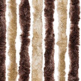 Cortina anti-insetos 118x220 cm chenille bege e castanho-claro