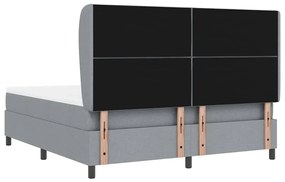 Cama Box com Colchão - Cinza Claro, 180x200 cm, Tecido