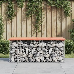 vidaXL Banco jardim design gabião 103x44x42 cm madeira douglas maciça