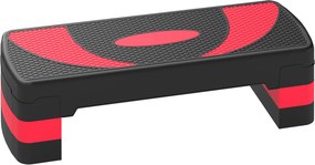 Step para Exercício Aeróbico Plataforma Step com Altura Ajustável em 3 Níveis 80x31x10-20 cm Vermelho e Preto