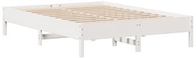 Cama sem colchão 140x200 cm madeira de pinho maciça branco