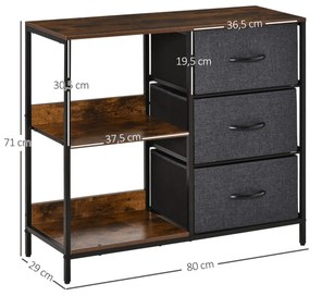 Móvel Multiusos – Cinza Escuro – Design Rústico