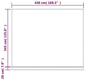 Tecido de substituição p/ toldo 4,5x3,5m riscas vermelho/branco