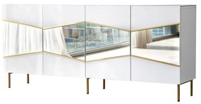 Console Nice – Branco/Ouro – 180x80x40 cm