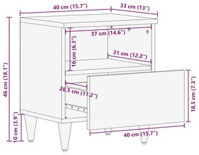 Mesas de cabeceira cinzento claro 2 pcs 40x33x46 cm