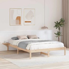 vidaXL Estrutura de cama com mesas de cabeceira Castanho 140 x 200 cm